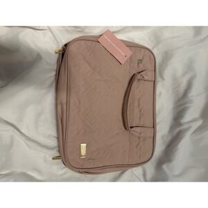 Nishel Hanging Travel Toiletry Bag Quilted Pink Makeup Organizer Large Case